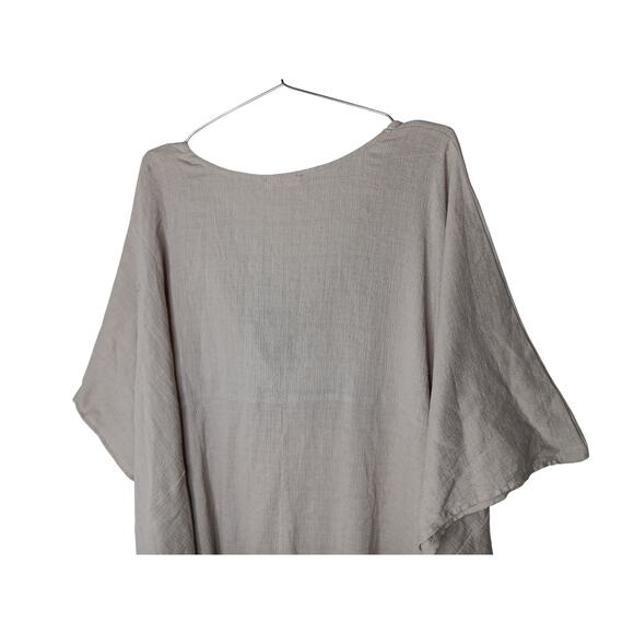 New Easel Kaftan Dress Small Beige Oversized Boho Cotton Tie Front Lounge - Picture 9 of 13